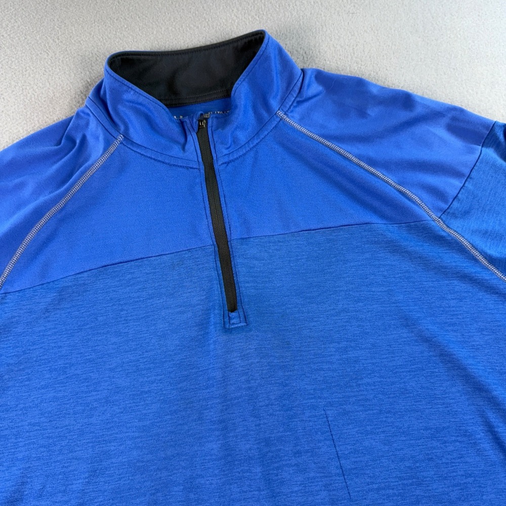 Under Armour 1/4 Zip Pullover Mens HeatGear Loose Fit Blue XL FLAWS